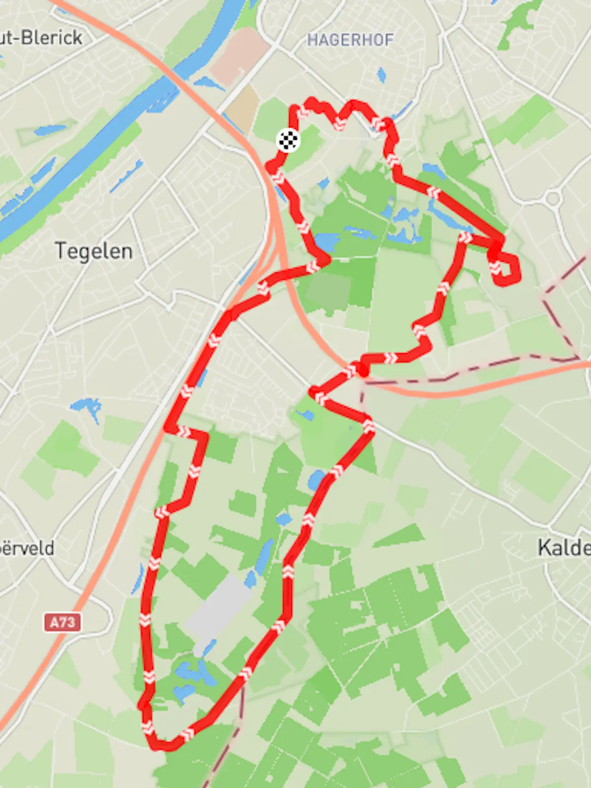 Routekaart 15 kilometer Berden Wandeltocht